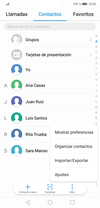 Pulsa Importar/Exportar.