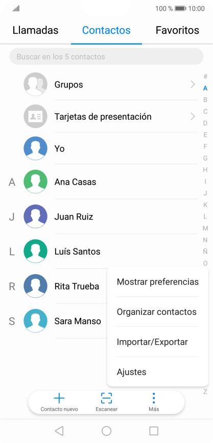 Pulsa Importar/Exportar.