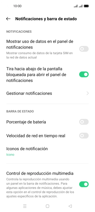 Pulsa Gestionar notificaciones.