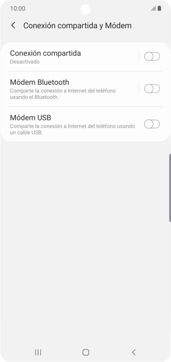 Pulsa Conexión compartida.