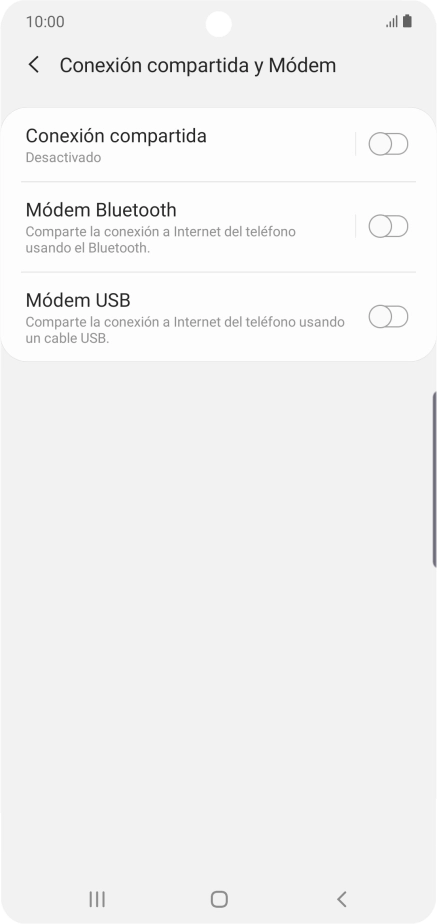 Pulsa Conexión compartida.