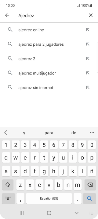Introduce el nombre del tema o de la app y pulsa el icono de búsqueda.