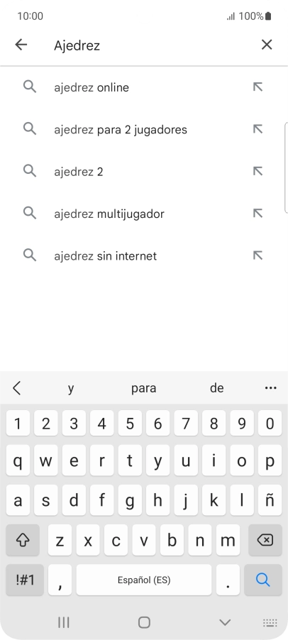 Introduce el nombre del tema o de la app y pulsa el icono de búsqueda.