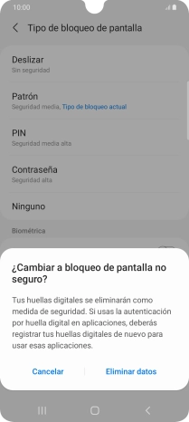 Pulsa Eliminar datos.