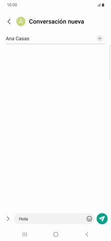 Pulsa el icono de envío cuando termines de escribir el mensaje corto.