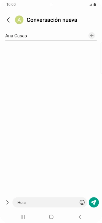 Pulsa el icono de envío cuando termines de escribir el mensaje corto.