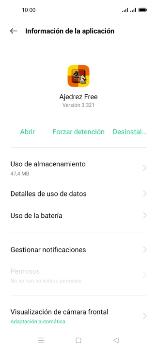 Pulsa Uso de almacenamiento.