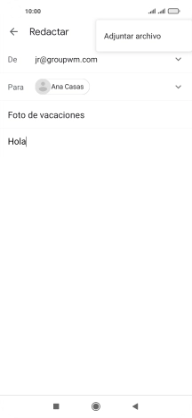 Pulsa Adjuntar archivo y desplázate a la carpeta deseada.