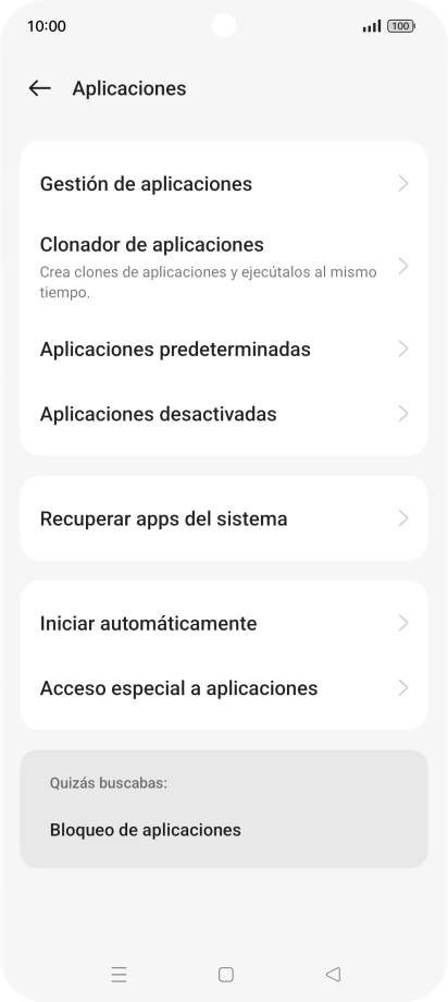 Pulsa Gestión de aplicaciones.