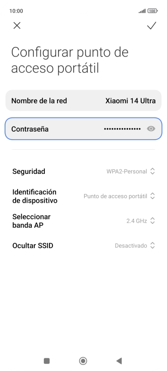 Pulsa Nombre de la red e introduce el nombre deseado de la conexión wifi