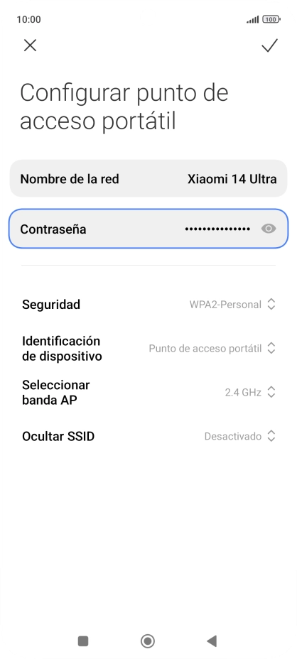 Pulsa Nombre de la red e introduce el nombre deseado de la conexión wifi