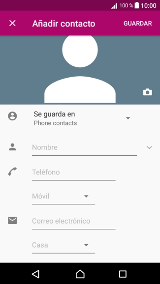 Pulsa Nombre e introduce el nombre.