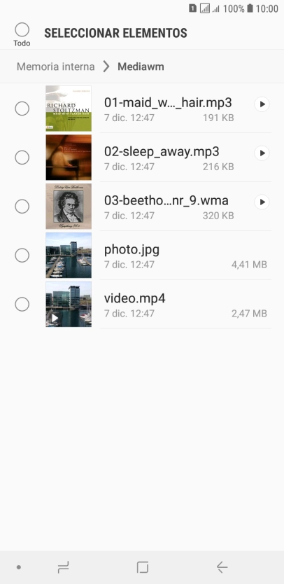 Pulsa el archivo deseado.