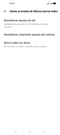 Pulsa Borrar todos los datos.