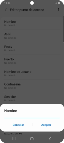 Introduce Vodafone Internet y pulsa Aceptar.