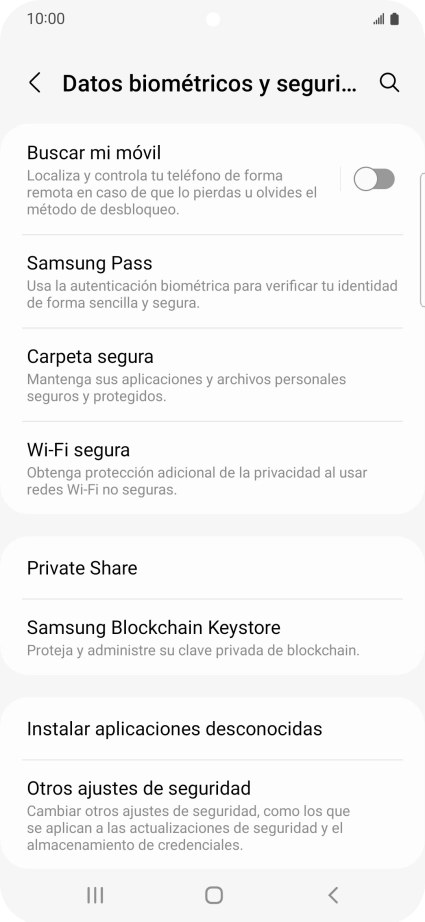 Pulsa Otros ajustes de seguridad.