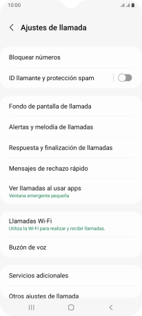 Pulsa Servicios adicionales.