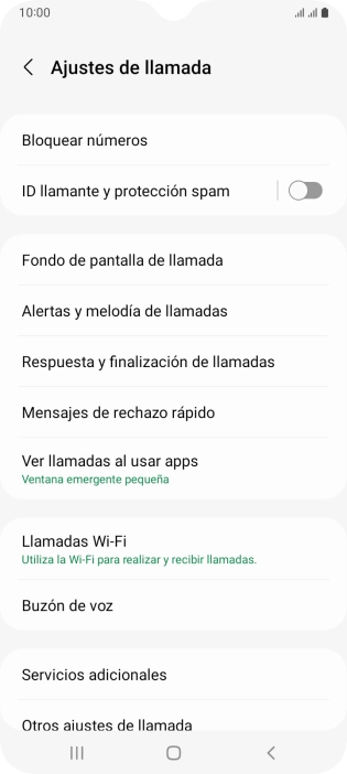Pulsa Servicios adicionales.