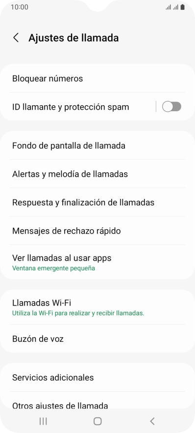 Pulsa Servicios adicionales.