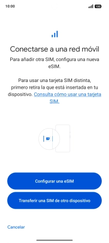 Pulsa Configurar una eSIM.