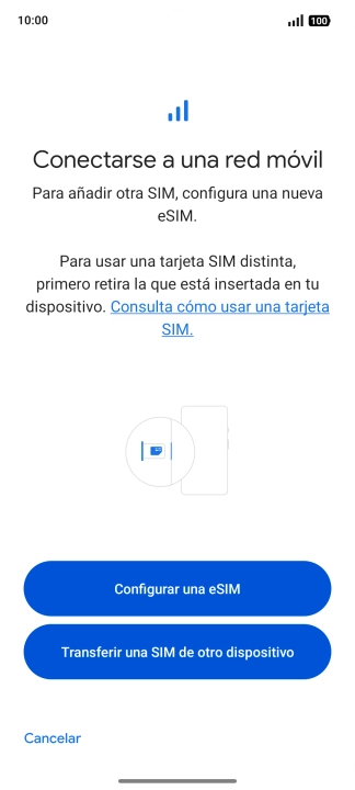 Pulsa Configurar una eSIM.