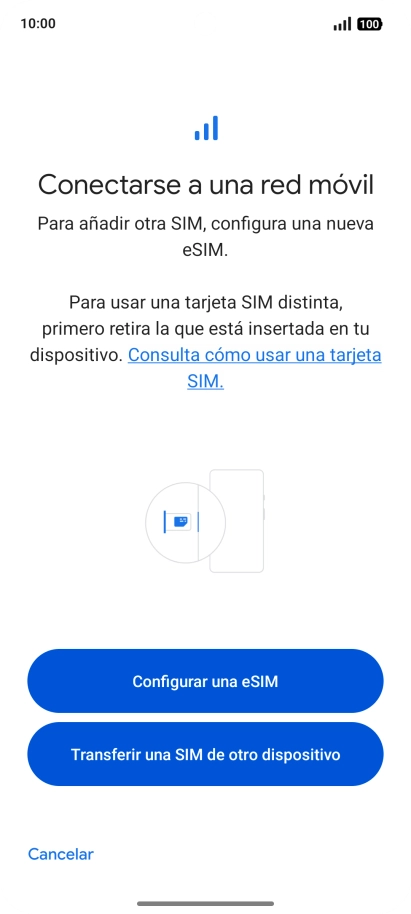 Pulsa Configurar una eSIM.