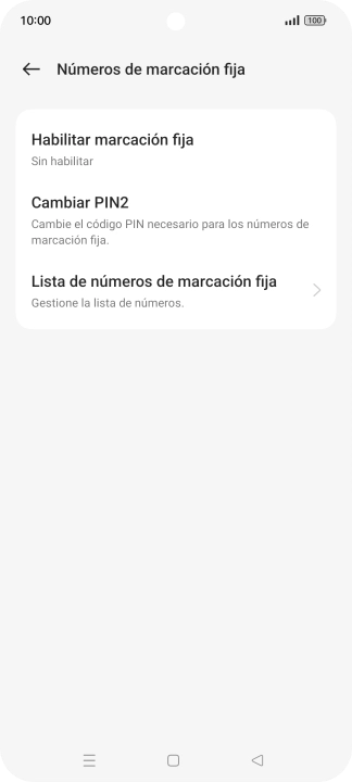 Pulsa Habilitar marcación fija.