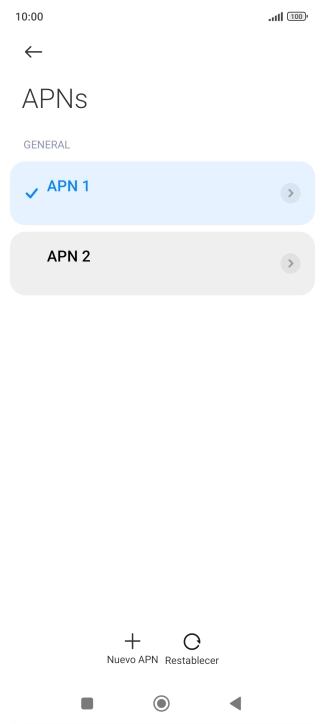 Pulsa la conexión de datos deseada para activarla.