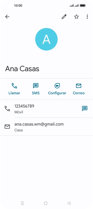 Pulsa el número de teléfono deseado.