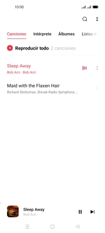 Pulsa el título de la canción en la parte inferior de la pantalla.