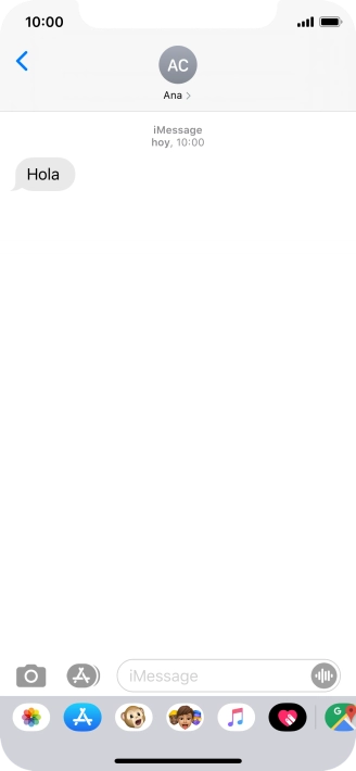 Desliza el dedo hacia arriba desde la parte inferior de la pantalla para terminar y volver a la pantalla de inicio.