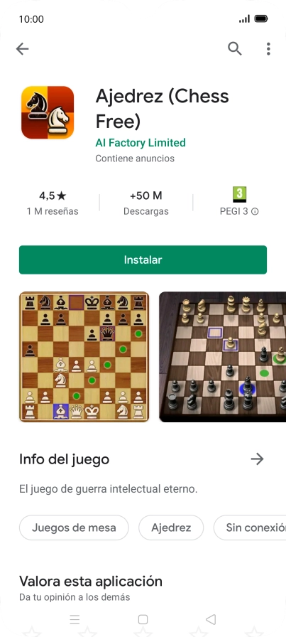 Pulsa Instalar y sigue las indicaciones de la pantalla para instalar la app.