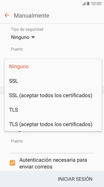 Pulsa Ninguno para desactivar la función.