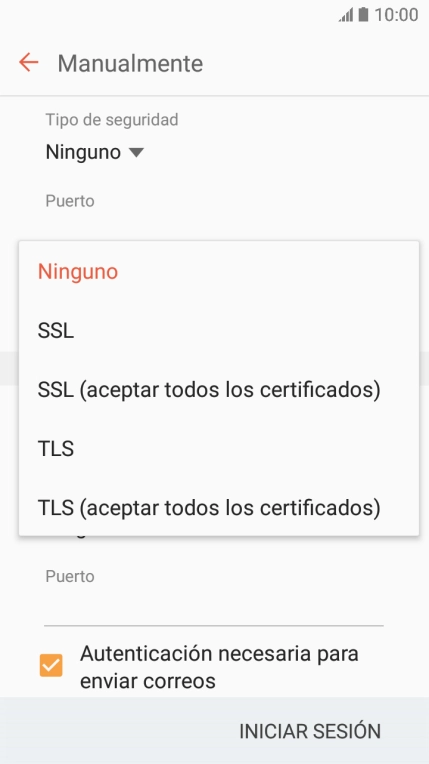 Pulsa Ninguno para desactivar la función.