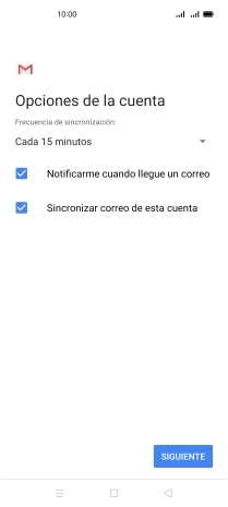 Si aparece en la pantalla esta imagen, tu cuenta de correo electrónico ha sido reconocida y configurada automáticamente. Sigue las indicaciones de la pantalla para introducir más información y terminar la configuración.