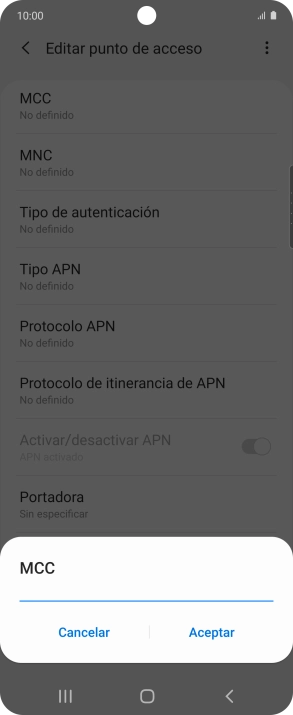 Introduce 214 y pulsa Aceptar.