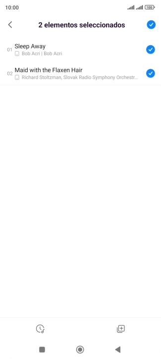 Pulsa los archivos de música deseados para seleccionarlos.