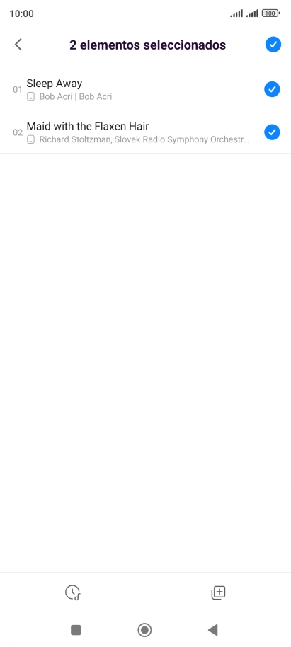 Pulsa los archivos de música deseados para seleccionarlos.