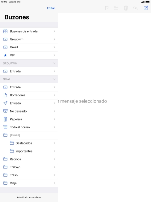 Pulsa la cuenta de correo electrónico deseada.