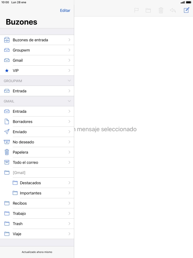 Pulsa la cuenta de correo electrónico deseada.