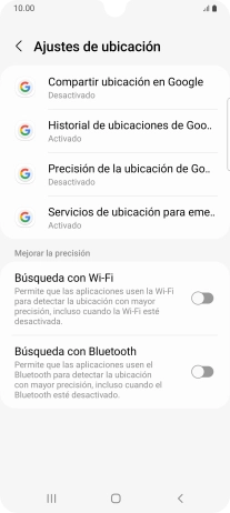 Pulsa Precisión de la ubicación de Go...