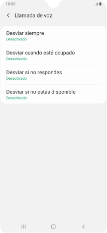 Pulsa el tipo de desvío deseado.