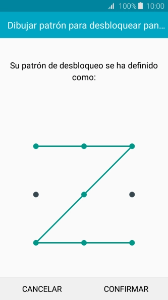 Vuelve a introducir el código de seguridad seleccionado y pulsa CONFIRMAR.
