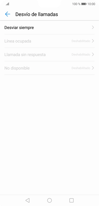 Pulsa el tipo de desvío deseado.