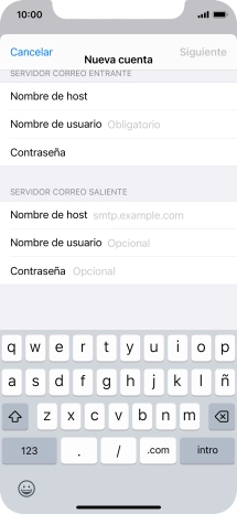 Pulsa Nombre de usuario e introduce el nombre de usuario de tu cuenta de correo electrónico.