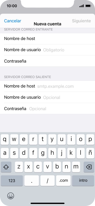 Pulsa Nombre de usuario e introduce el nombre de usuario de tu cuenta de correo electrónico.
