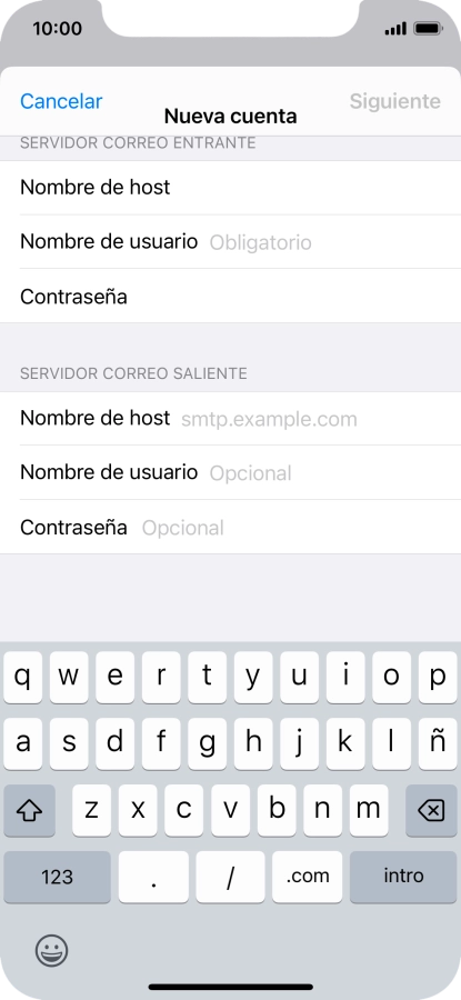 Pulsa Nombre de usuario e introduce el nombre de usuario de tu cuenta de correo electrónico.