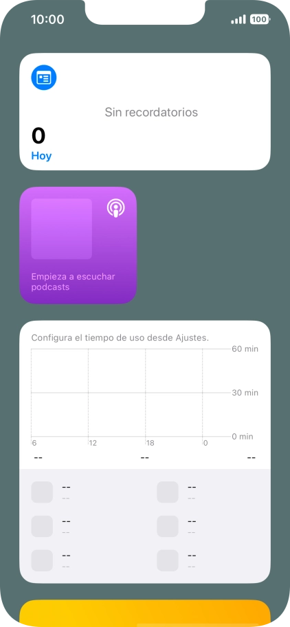 Pulsa el grupo de widgets deseado durante unos instantes.