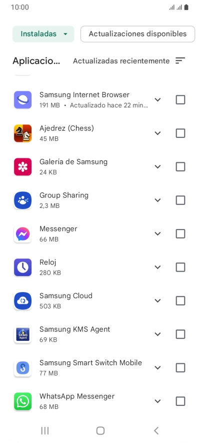 Pulsa la app deseada.