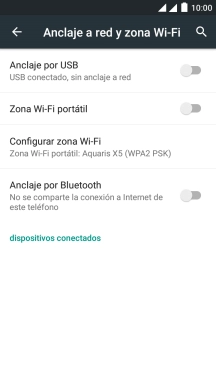 Pulsa Configurar zona Wi-FI.